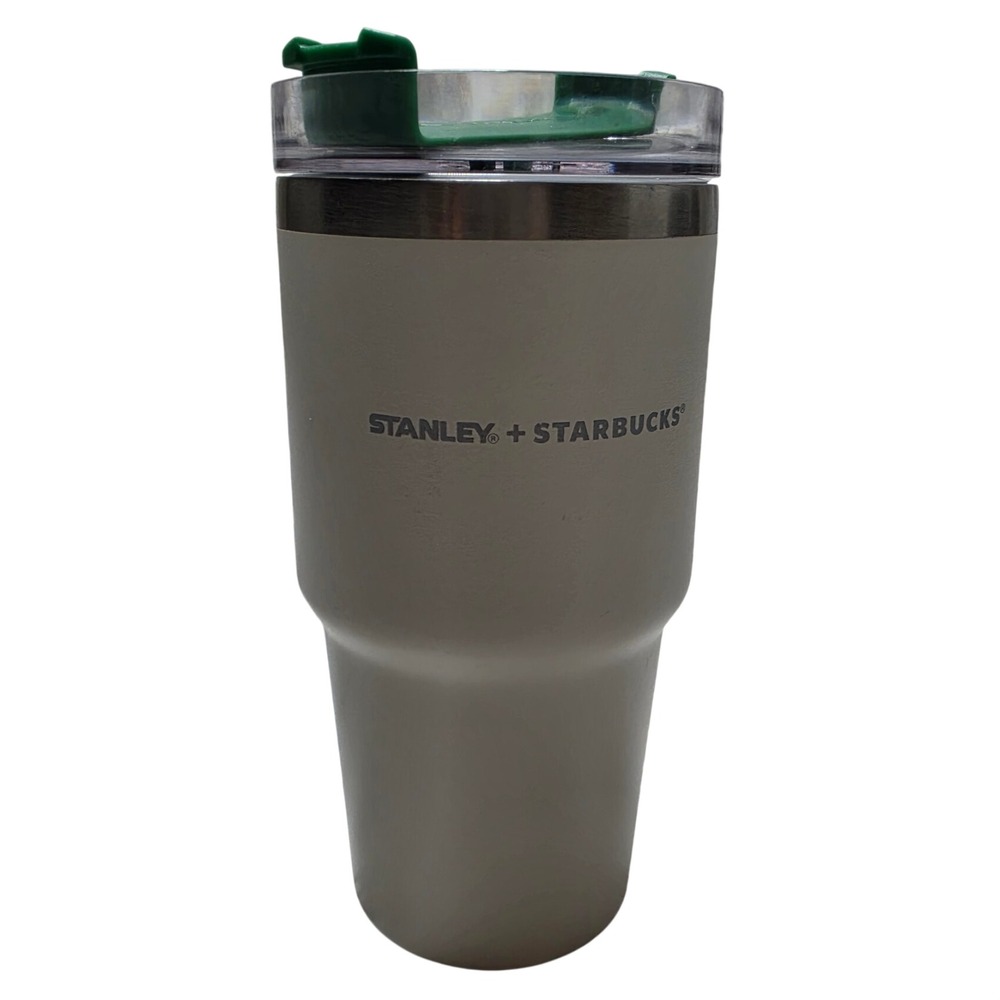 Stanley Starbucks 20oz Tumbler Cream White Green Lid Stainless Steel 20-03290